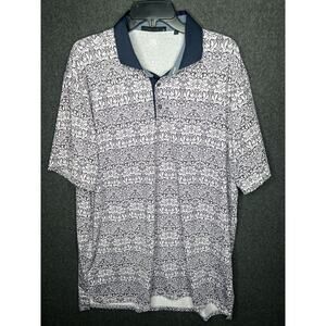 Greyson Men’s Size XL Blue Wolf Print Golf Polo Shirt Stretchy